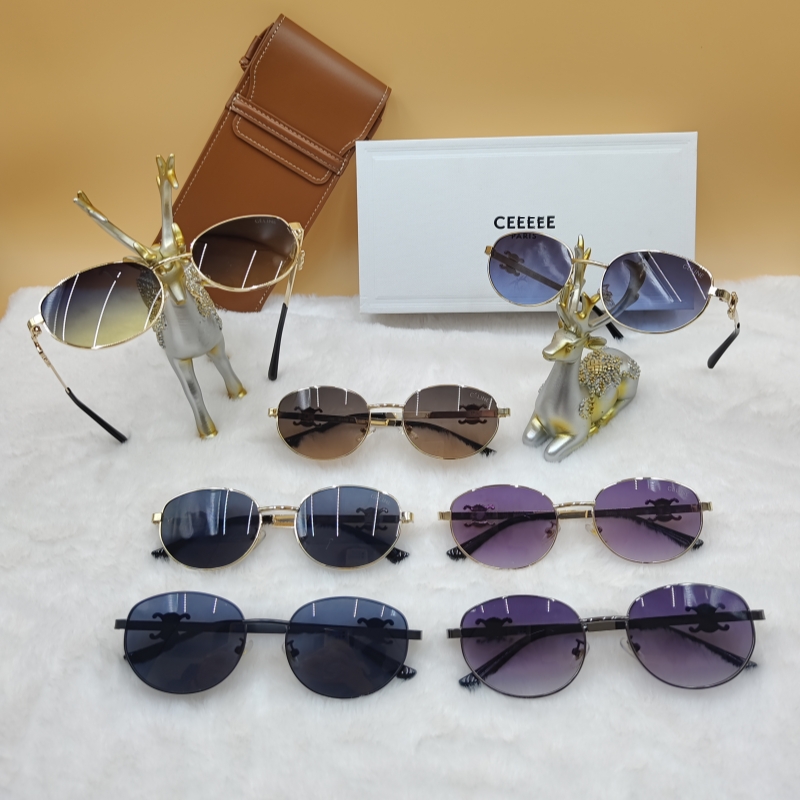 Gafas de sol de diseño triunfal Patas de espejo de aleación moradas de alta calidad Gafas de sol retro de moda para mujer Nuevas gafas de sol ovaladas para hombre Mujercitas atractivas con caja de regalo