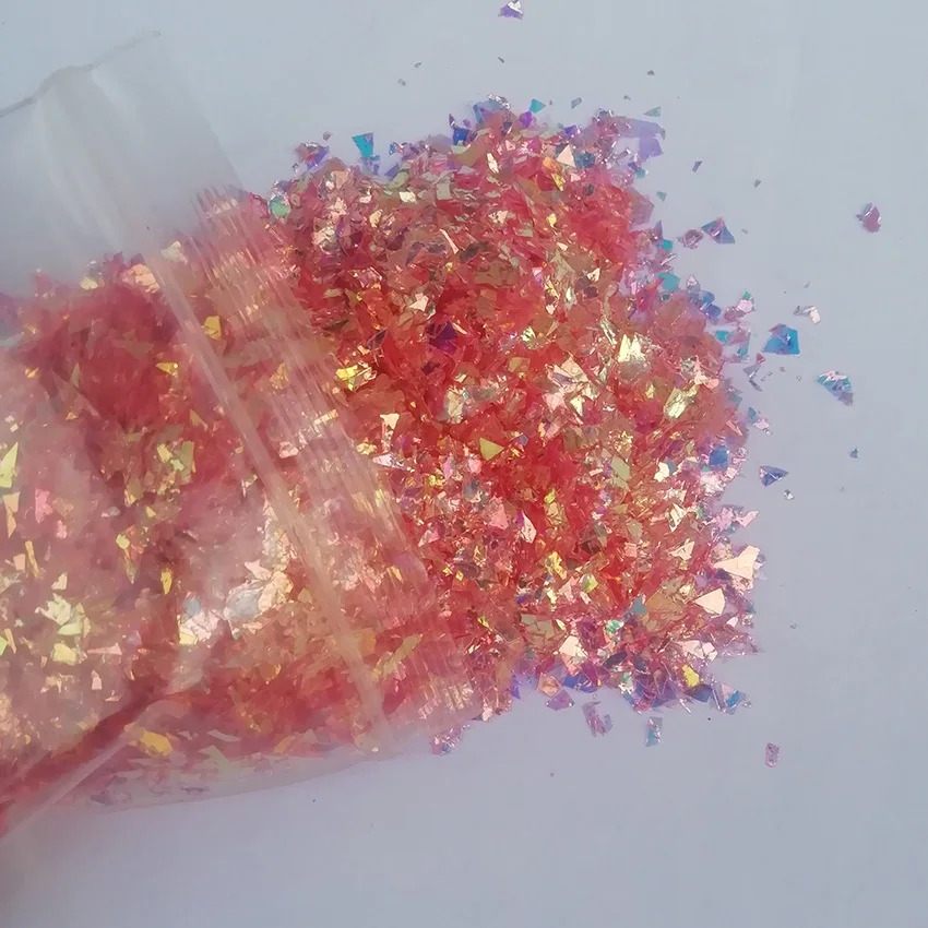 Polijsters 500g Camaleonte Decorazione Natalizia Irregolare Olografico Iridescente Coriandoli Glitter Fiocchi Melma Artigianale