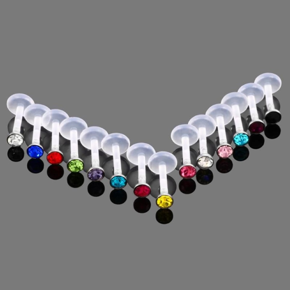 Dangle & Chandelier Bioplast Tragus Piercing Lip Piercings Labret Ring Cartilage Ear Studs Rings Body Jewelry207T