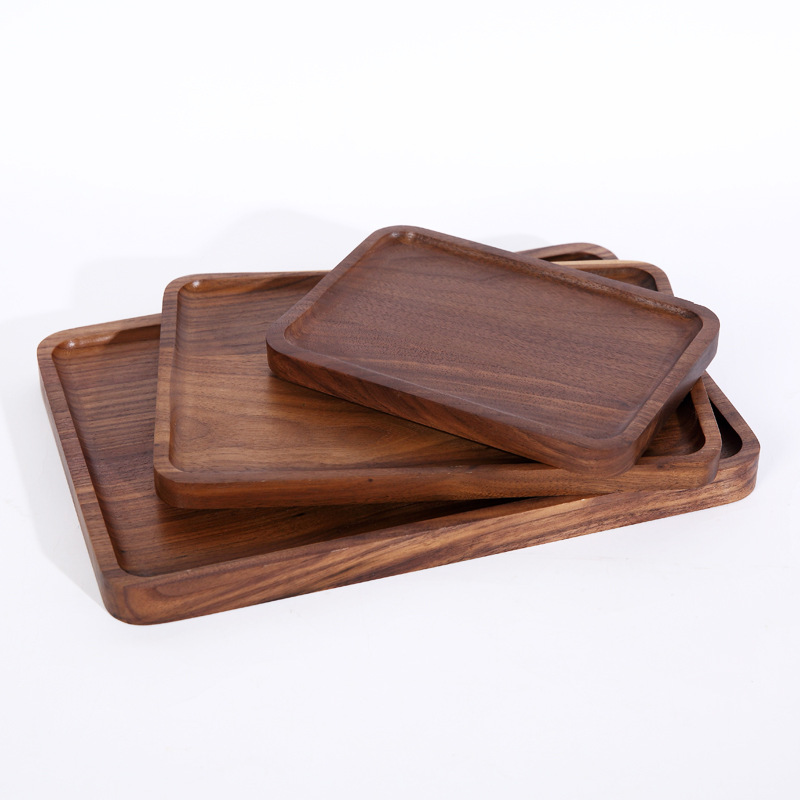 Walnut Wood Tray Breakdeal Snacks Fruit Snacks Dim sum herbata pizza domowa stołowa kuchnia