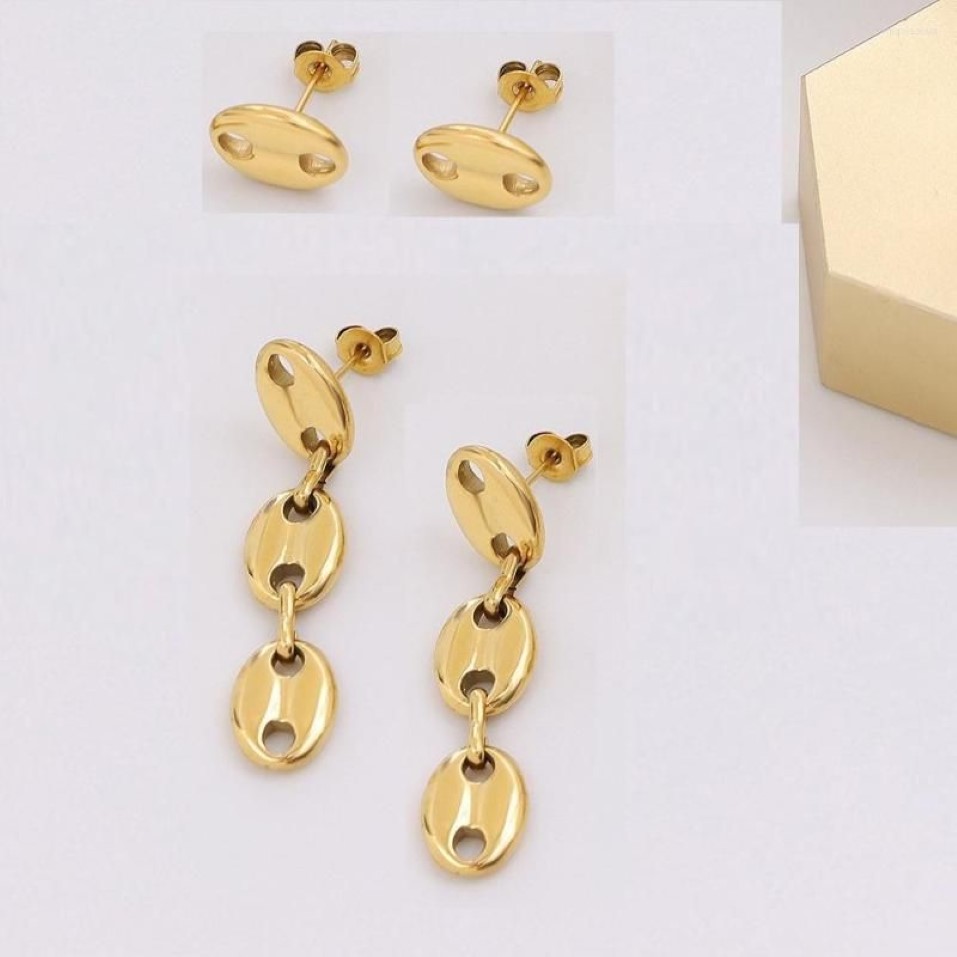 Dangle Earrings Fashion Gold Color Coffee Bean For Women Jewelry Smooth Vintage Cute Ear Accessories Wedding Gifts316O