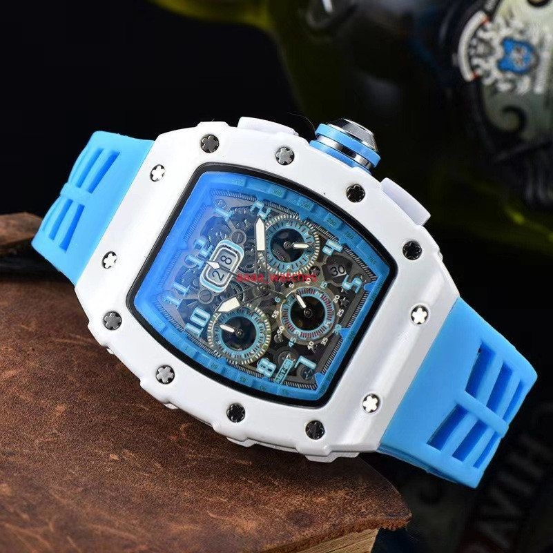 2023 6-pins تاريخ أوتوماتيكي ساعة Limited Edition Men's Watches Top Brand Luxury Full-Educed Watch Watch Silicone Strap KIS270J