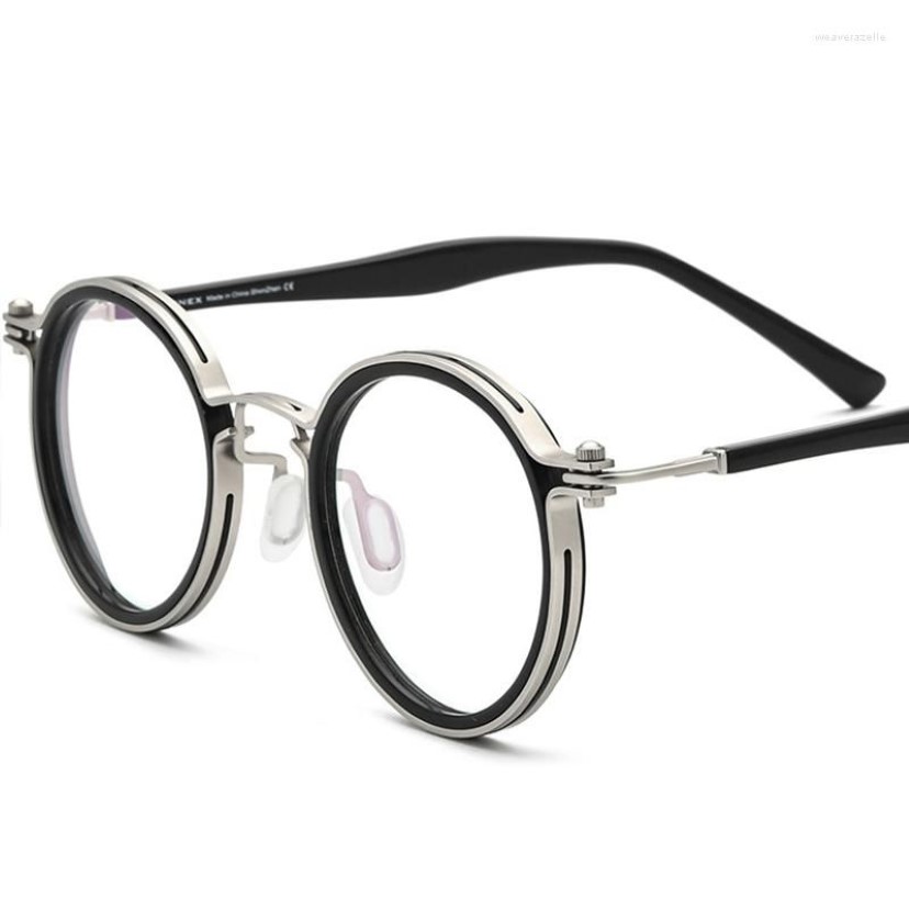 Montature occhiali da sole Occhiali da vista in acetato di titanio Montatura uomo Marca Occhiali da vista rotondi vintage retrò Occhiali da vista da donna My339F