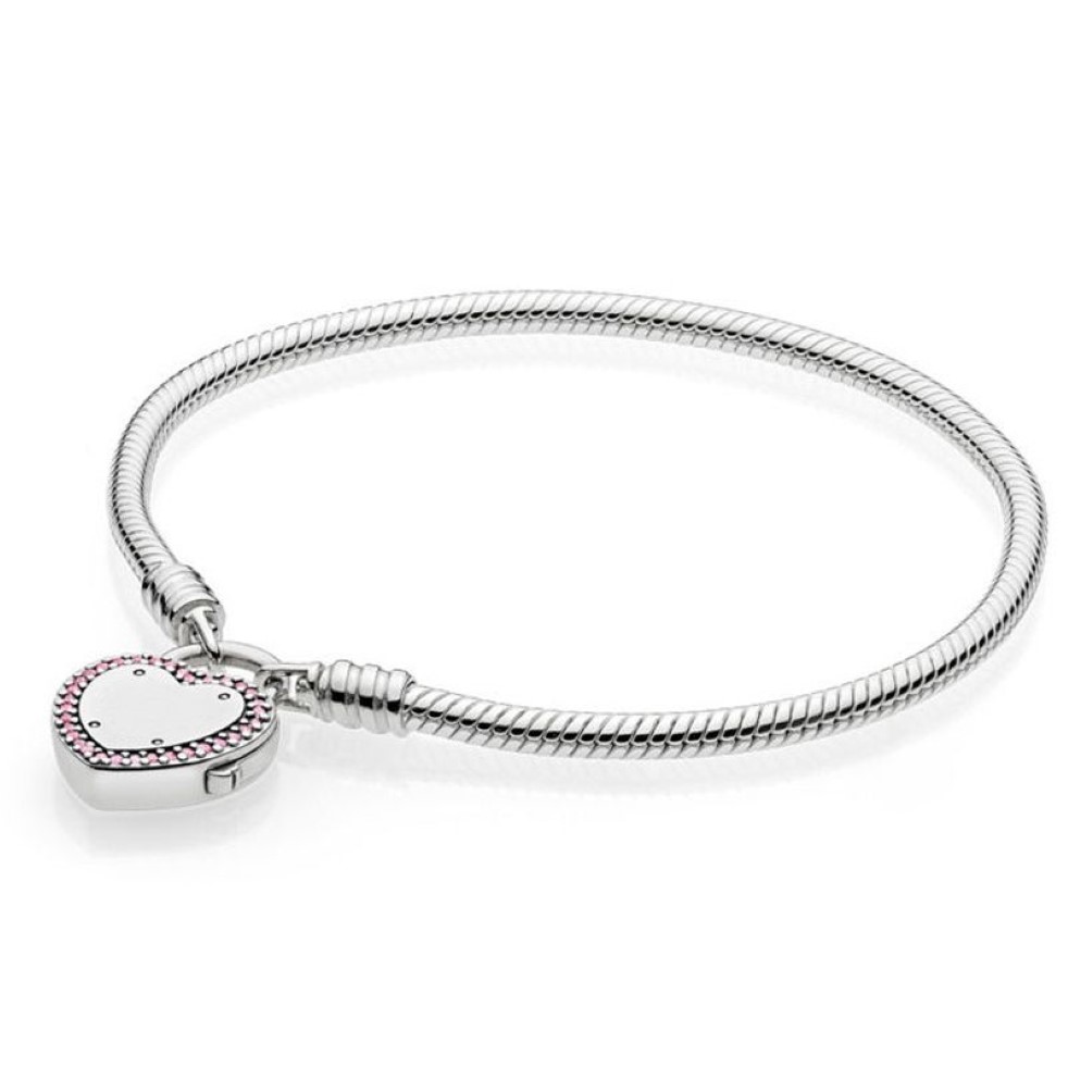 Moments Lås ditt Promise Regal Heart Signature Padlock Armband Fit Fashion 925 Sterling Silver Bangle Bead Charm Diy Jewelry217M