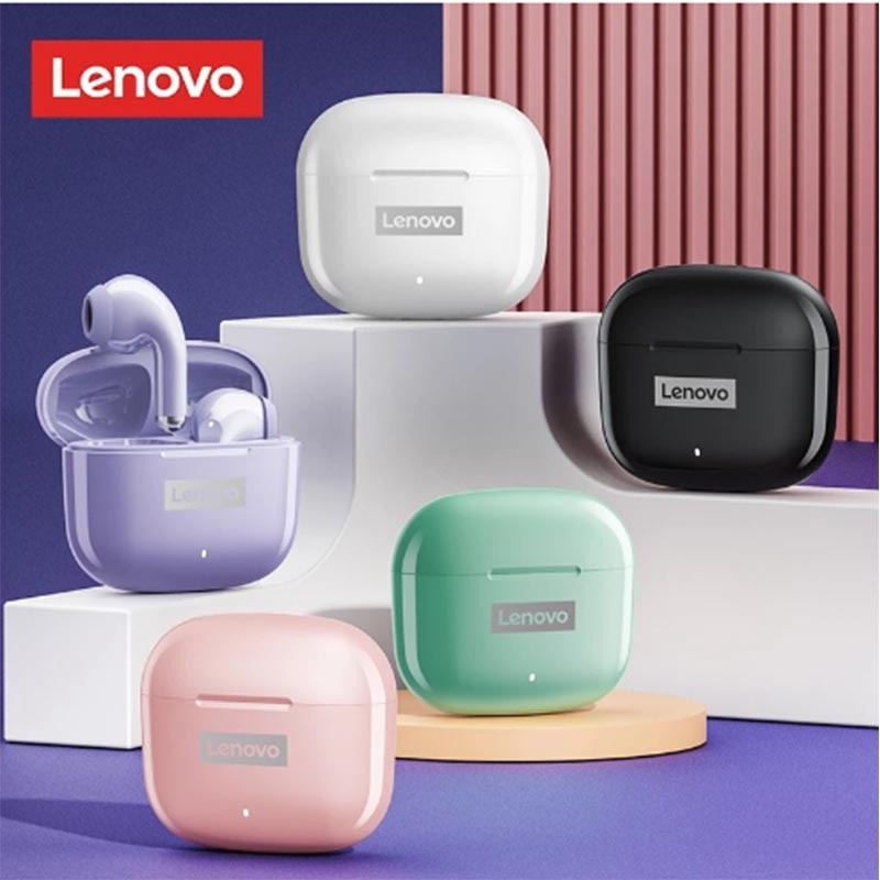 Écouteurs d'origine Lenovo LP40PRO sans fil Fone Bluetooth, contrôle AI, mini casque TWS, réduction du bruit, écouteurs stéréo HiFi avec boîte de vente au détail, livraison directe