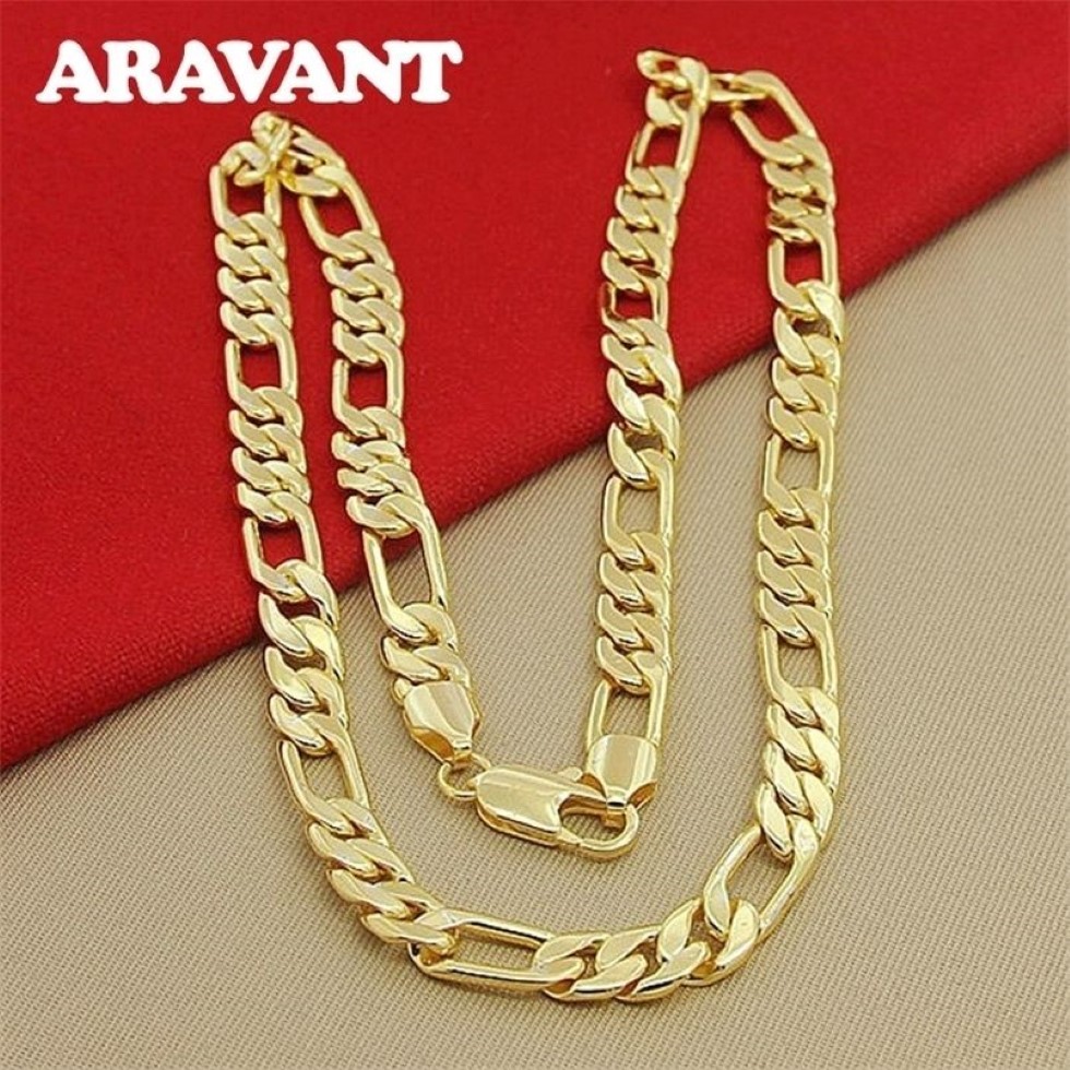 Chokers 925 Silver 18K Gold Necklace Chains For Men Fashion Jewelry Accessories 221105262K