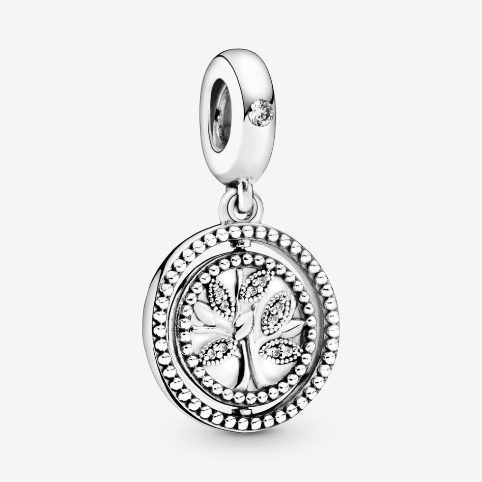 100 % 925 Sterling Silber Spinning Family Tree Dangle Charms passen zu original europäischen Charm-Armbändern Mode Frauen Hochzeit Verlobung 224B