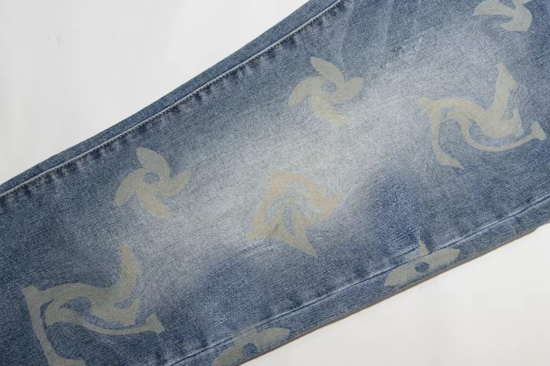 Jeans knielengte nauwsluitend rechte buis motorfiets mode hoogwaardige kwaliteit lichtblauwe watergrond bedrukte jeans designer jeans Beide mannen vrouwen komen in aanmerking