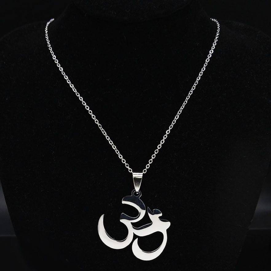 2019 Bouddha Lotus Mala Yoga Chakra Collier En Acier Inoxydable Femmes Couleur Argent Colliers Pendentifs Bijoux Cadeau colgantes N199192130