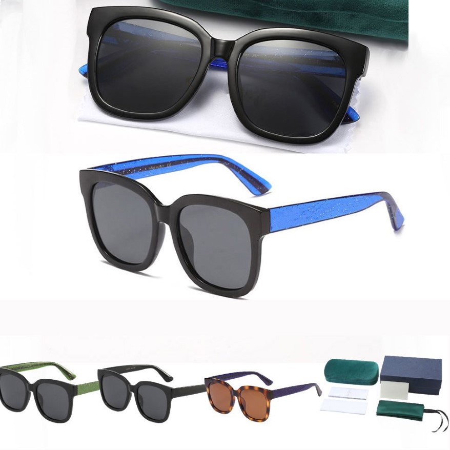 Kvinnor Mens Summer Solglas BEE Mönster Fashion Color Matchning med metallbokstäver Solglasögon Package 5 Styles Valfritt261N