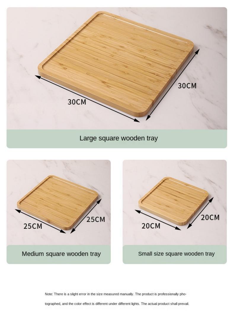 Bamboo Tray Bread Snacks Tea Set Rectangular Disc Square Minimalist Circular Damboo Plate Household Hotel Tableware