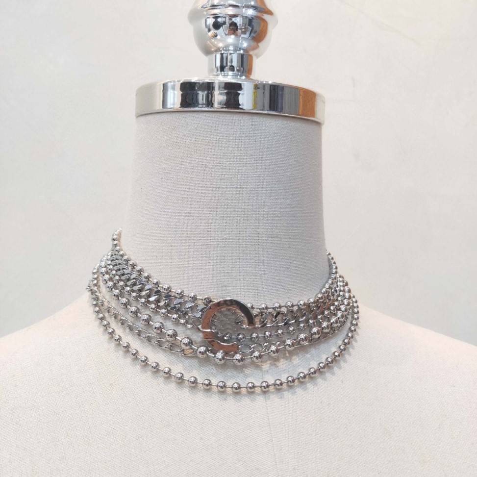 2022 Collier pendentif charme de qualité supérieure avec six couches de perles design ras du cou en couleur platine plaqué pour femmes bijoux de mariage cadeau 198G