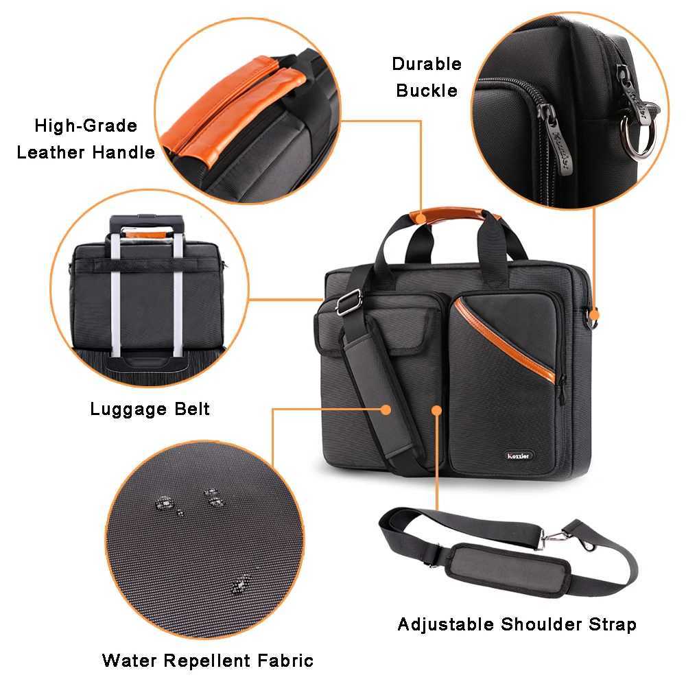 Laptop Cases Backpack iCozzier 13.3-15.6 Multifuntional Business Computer Case Unisex Spacious Sleeve Shoulder Messenger Bag for Men 24328