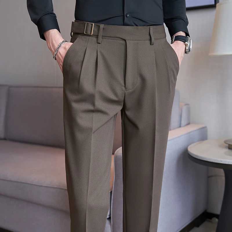 Мужские брюки 2024 Новый темно-синий мужской комплект Брюки Белые черные брюки Серые хаки Pantalones Hombre Модные ультратонкие мужские брюки 28 30 31 32 34 36 J240328