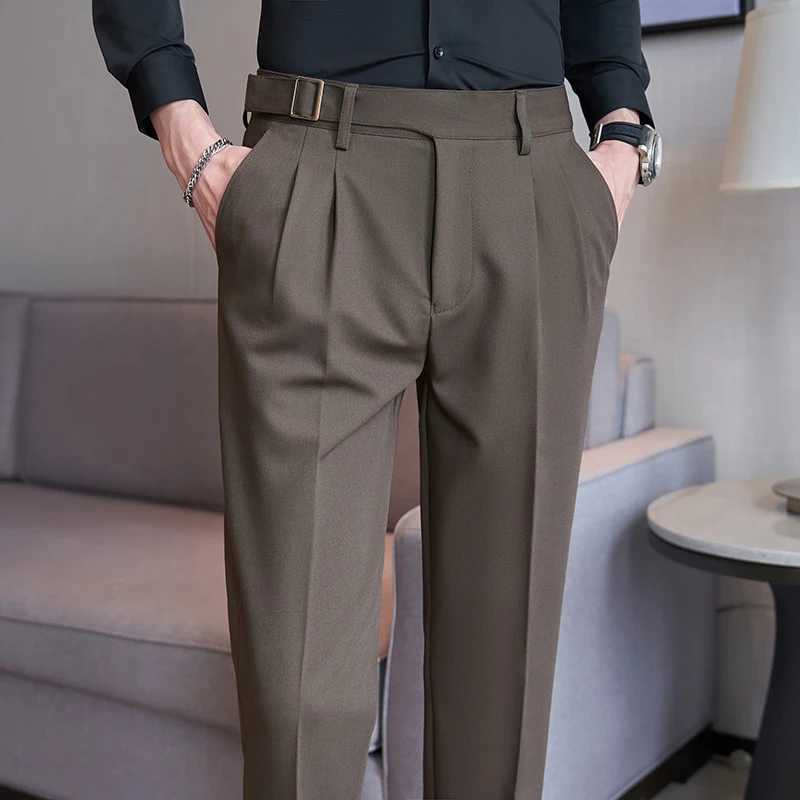 Erkekler Pantolon 2024 Yeni Donanma Erkek Pantolon Beyaz Siyah Pantolonlar Gri Khaki Pantalones Hombre Moda Ultra İnce Erkek Pantolon 28 30 31 32 34 36 J240328