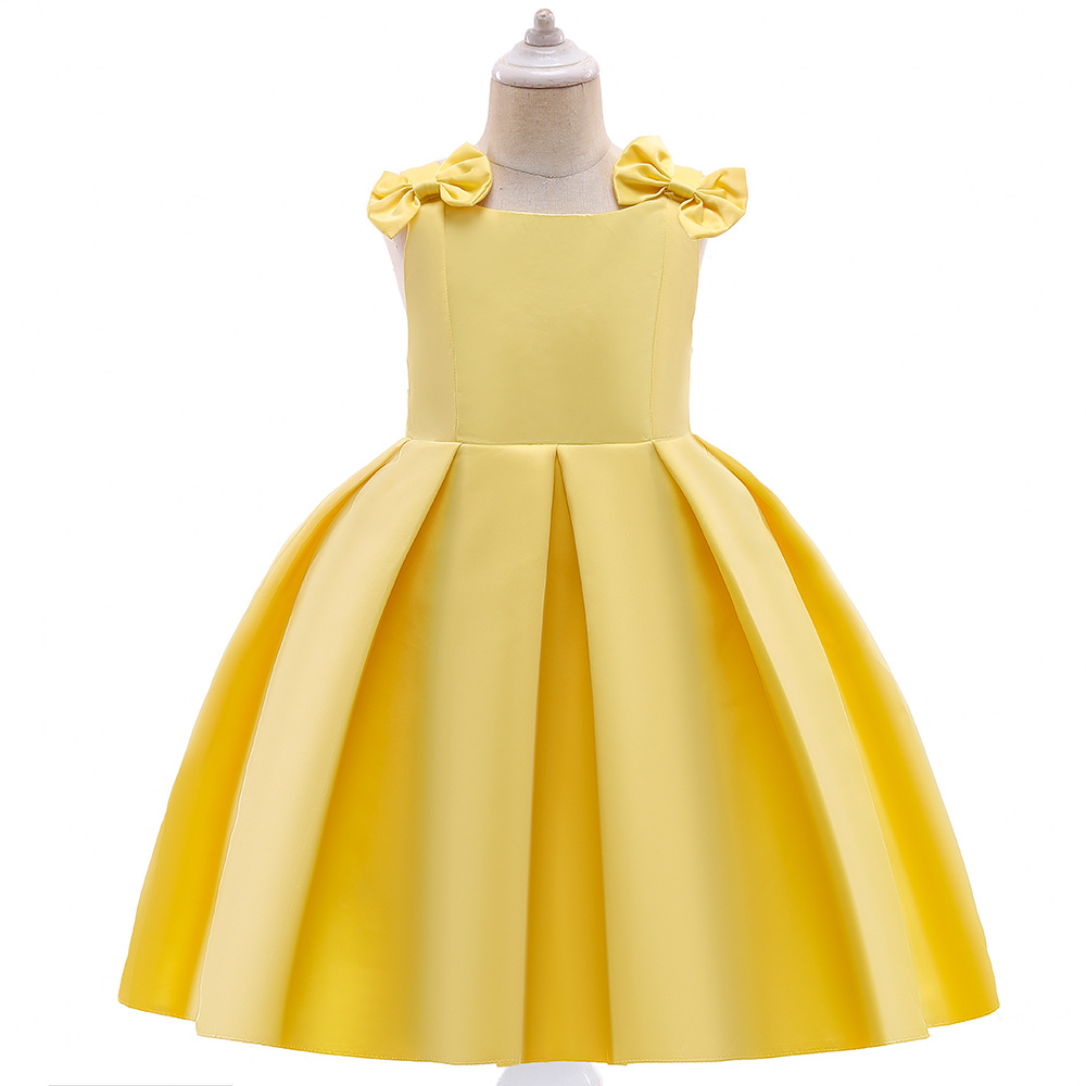 Sweet Yellow Green Pink Blue White Straps Girl's Birthday/Party Dresses Girl's Pageant Dresses Flower Girl Dresses Girls Everyday kjolar Kids 'Wear SZ 2-10 D328249