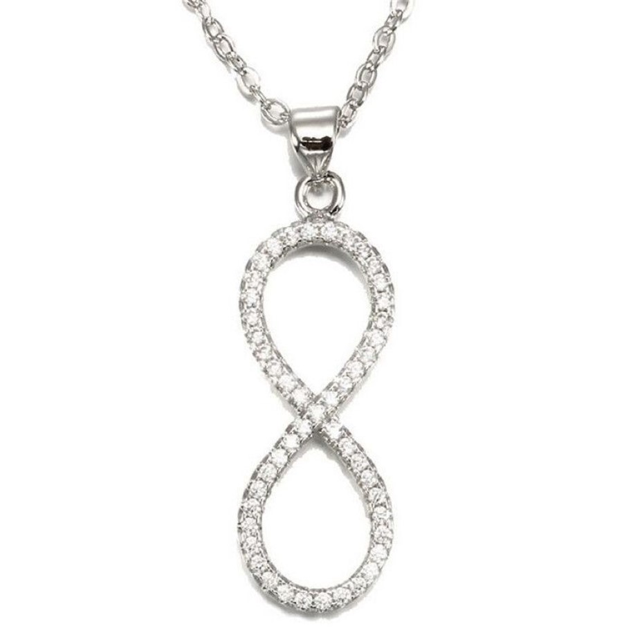 Vecalon Oito Cruz Forma pingente 925 prata esterlina 5A zircão Casamento Noivado Pingentes com colar para Mulheres Jewelry251s