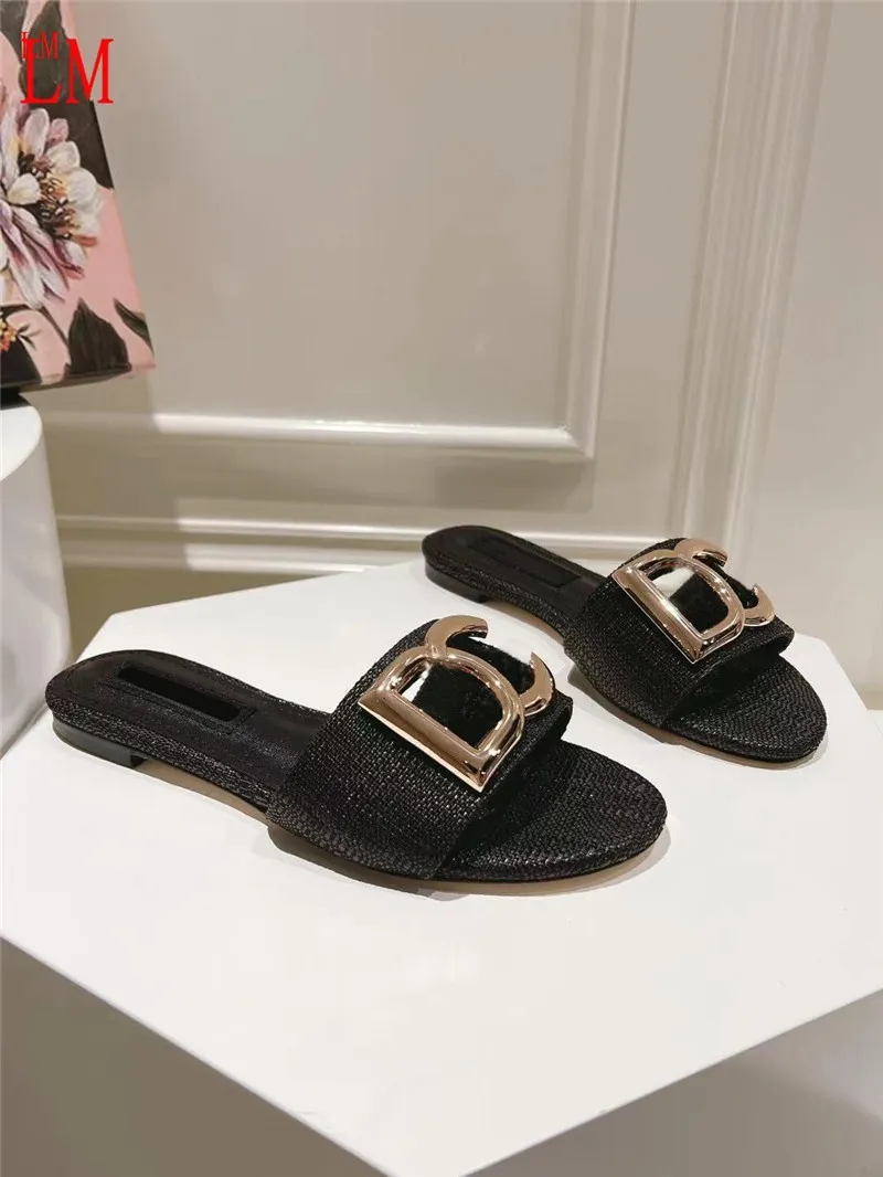 Luxury designer WomensToe Platform Slip On Leather Slide Sandals Slides Slip On Slippers Shoes Best Quality With Box