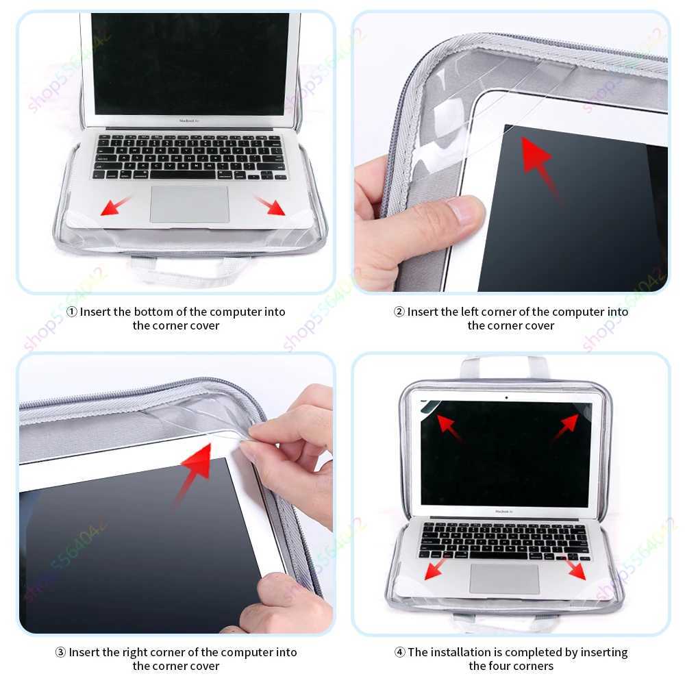 Laptop Case Ryggsäck 13 tum ärmväska med dubbelt handtag för Surface Pro 9/8/X MacBook Air/Pro 14.2 15 Air Notebook Handbag 24328
