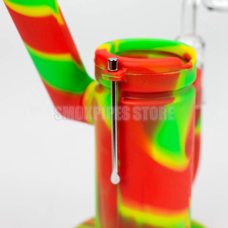 Kolorowe silikonowe szklane rurki z bongiem Zestaw Hooką wodną szklanki szklane szklane platformy olejne platformy miski przenośne zdejmowane schowki