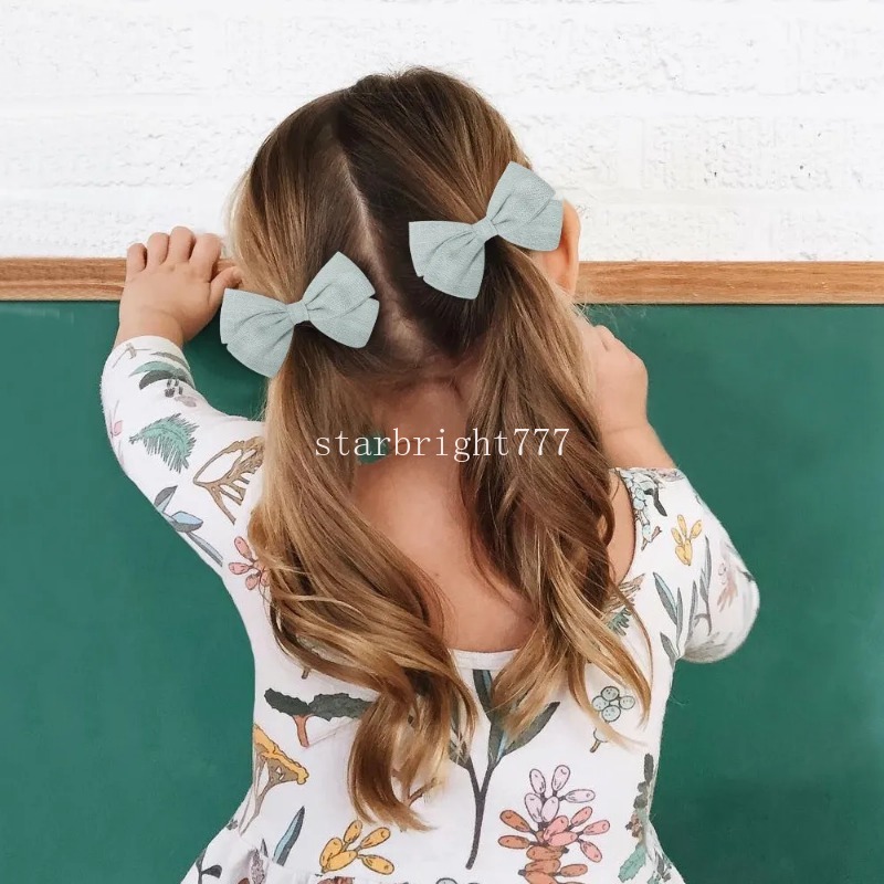 Haarspeldjes Haarspeldjes voor Baby Kids Katoenen haarspelden Peuter Meisjes Strik Clippers Kinderen Hoofddeksels Haaraccessoires Effen kleur