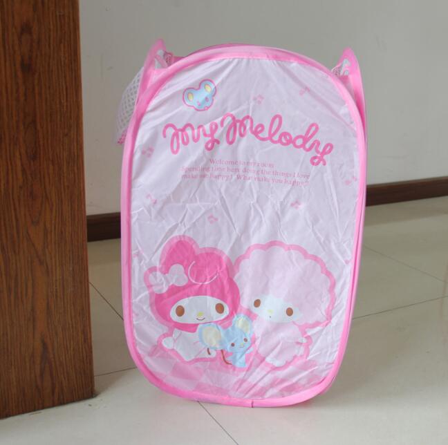 Multi Colors Melody Cinnamoroll Design Tvättkorg Mesh Big Capacity Dirty Clothes and Toys Storage Bag