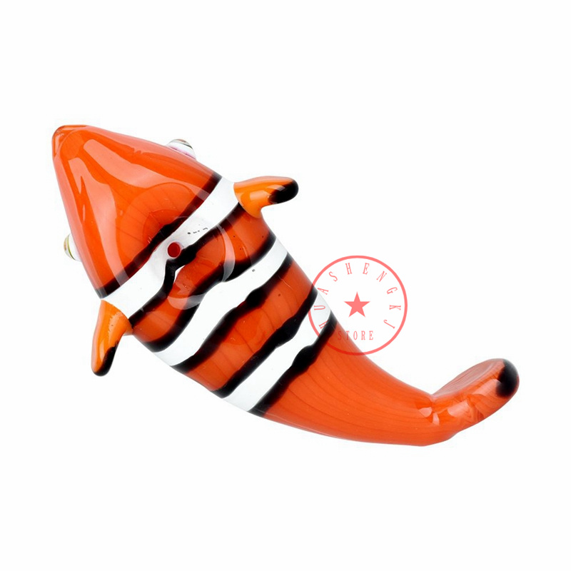 Ultimo colorato pesce pagliaccio design Pyrex vetro spesso tubo da fumo pipa portatile fatto a mano a base di erbe secche tabacco olio impianti di perforazione filtro Bong cucchiaio a mano tubi DHL