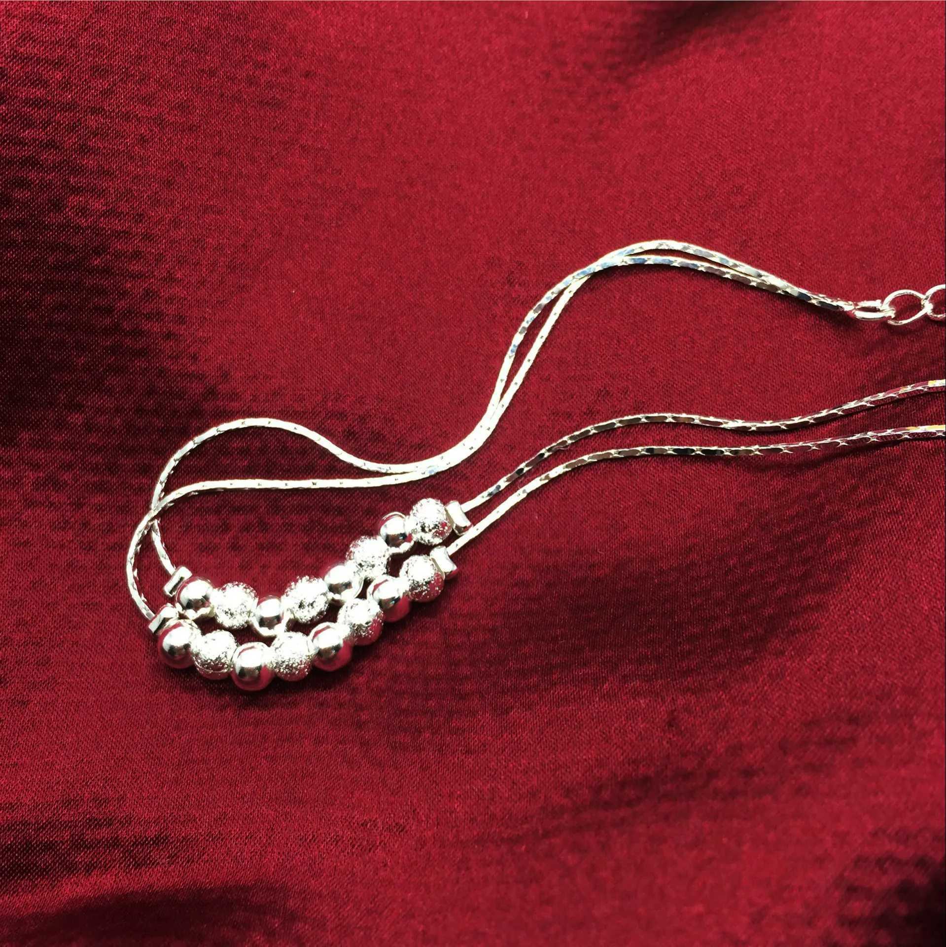 Ankletter Thin Pressed Silver Plated Ball Chain Lämplig för flickor Vänner Fötter smycken benarmband Barefoot Tobilera de Pratal2403