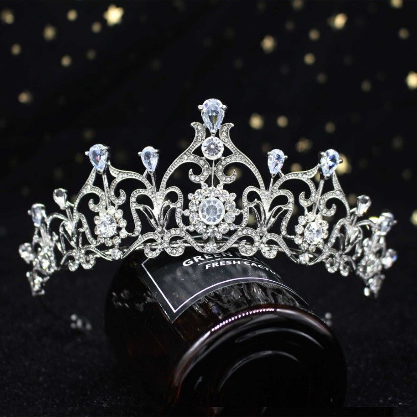 Diadème en cristal bleu clair, couronne de princesse, bandeau de mariage, accessoires de bijoux de cheveux, coiffure de mode, ornements de bal, 312m