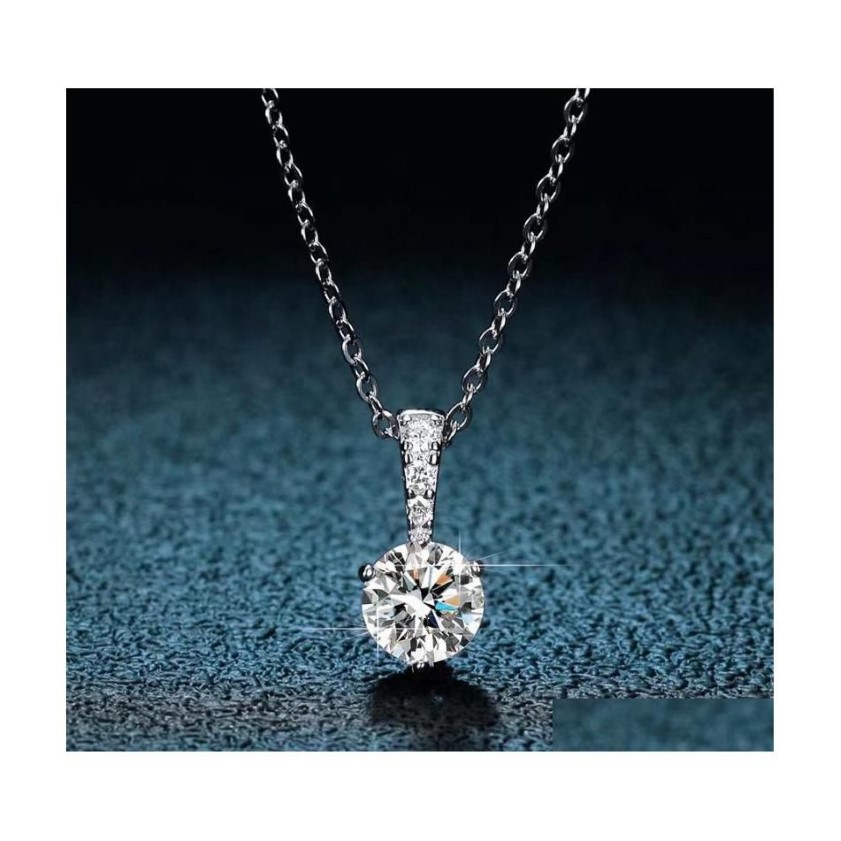 その他のトレンディリアル1 Dカラーモイサナイトダイヤモンドネックレス女性ジュエリー100 925 Sterling Sier Clavicle with Gra Giftother otherother305h