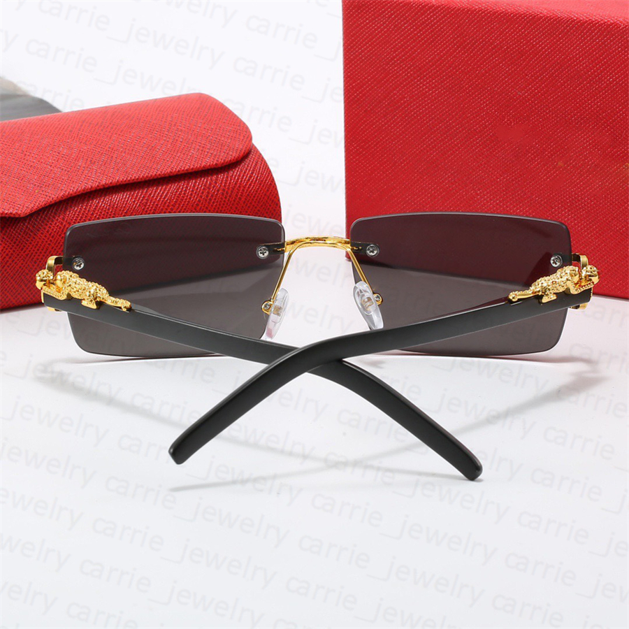 Retro Designer Sunglasses for Women Mens Sunglasses Outdoor Sun glass Leopard decorate Rectangle Metal Frame 5 Option Eyeglasses