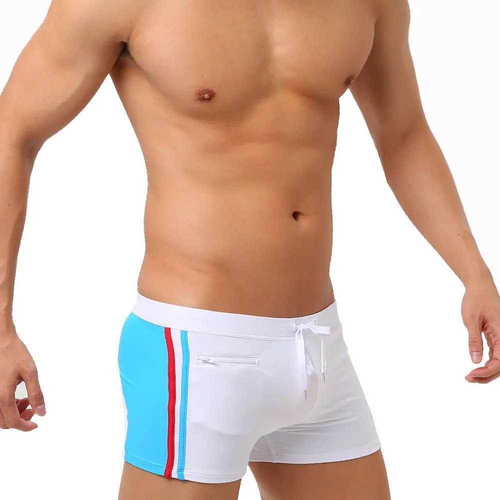 Costumi da bagno da uomo Costumi da bagno da uomo con costume da bagno push-up Boxer con tasca Hi-Q Costume da bagno traspirante da uomo sexy Pantaloncini da spiaggia sunga 24327