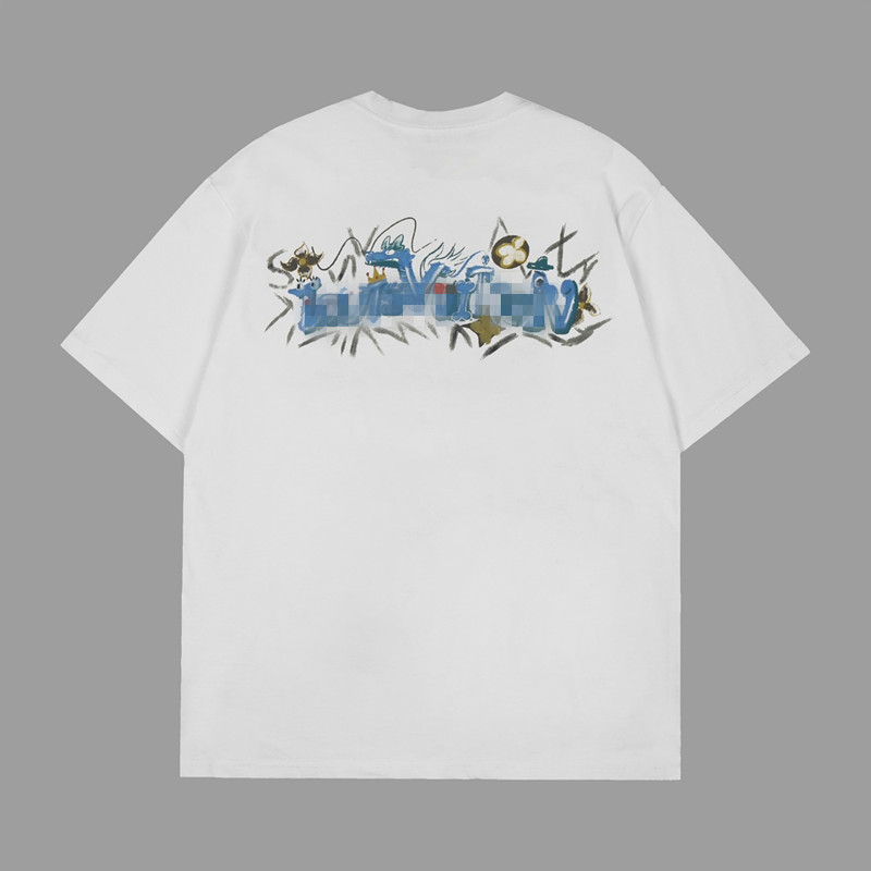 2024 Summer Dragon Letter Drukuj damski koszulka Polos Crew Szyja Krótkie rękawki T-shirty oddychające pary TEES CHLVT006