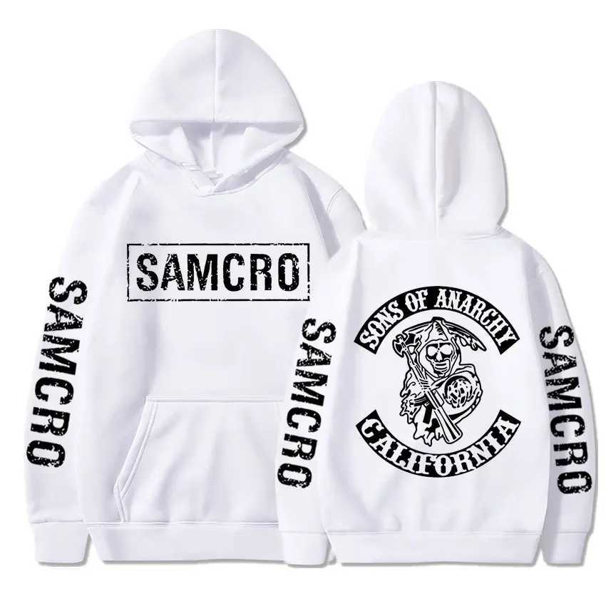 Men's Hoodies Sweatshirts Sons of Anarchy SAMCRO Graphic Hoodie Man Streetwear Spring Autumn Men Womnen High Quality Vintage Rock Punk Hoodies Sweatshirt 24328