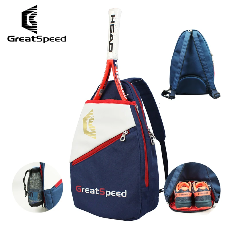 Sacos Greatspeed tênis mochila 1 pacote raquete de tenis esporte ao ar livre tênis squash badminton saco de armazenamento sapatos armazém saco de garrafa de água