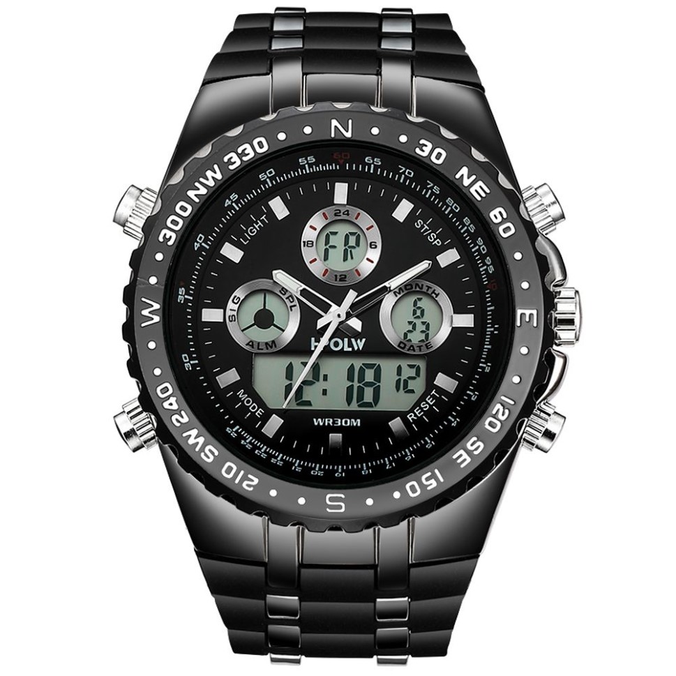 Men's Luxury Analog Digital Quartz Watch New Brand HPOLW Casual Watch Men G Style Waterproof Sports Military Shock Watches CJ207C