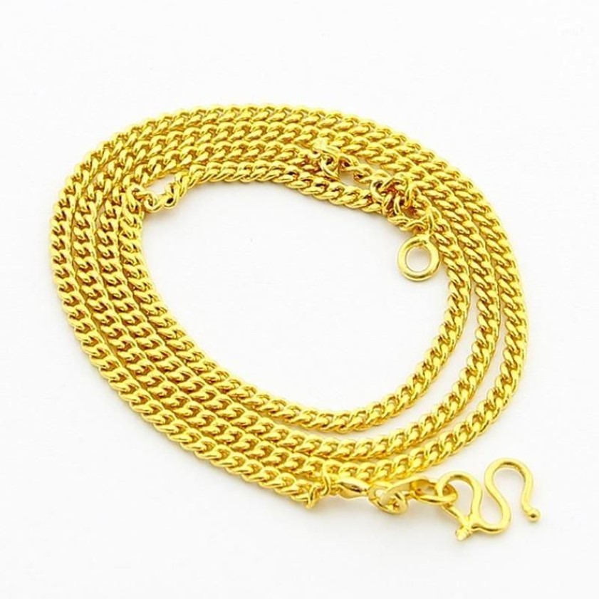 Chains Whole 24K Gold Filled 2mm Link Chain Necklace For Pendant Fashion High Quality Yellow Color Women Jewelry Accessories264e