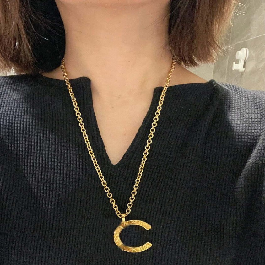 Collier de pull avec pendentif à breloque de qualité de luxe, longue chaîne en plaqué or 18 carats, avec tampon de boîte, PS7578A269p, 2023