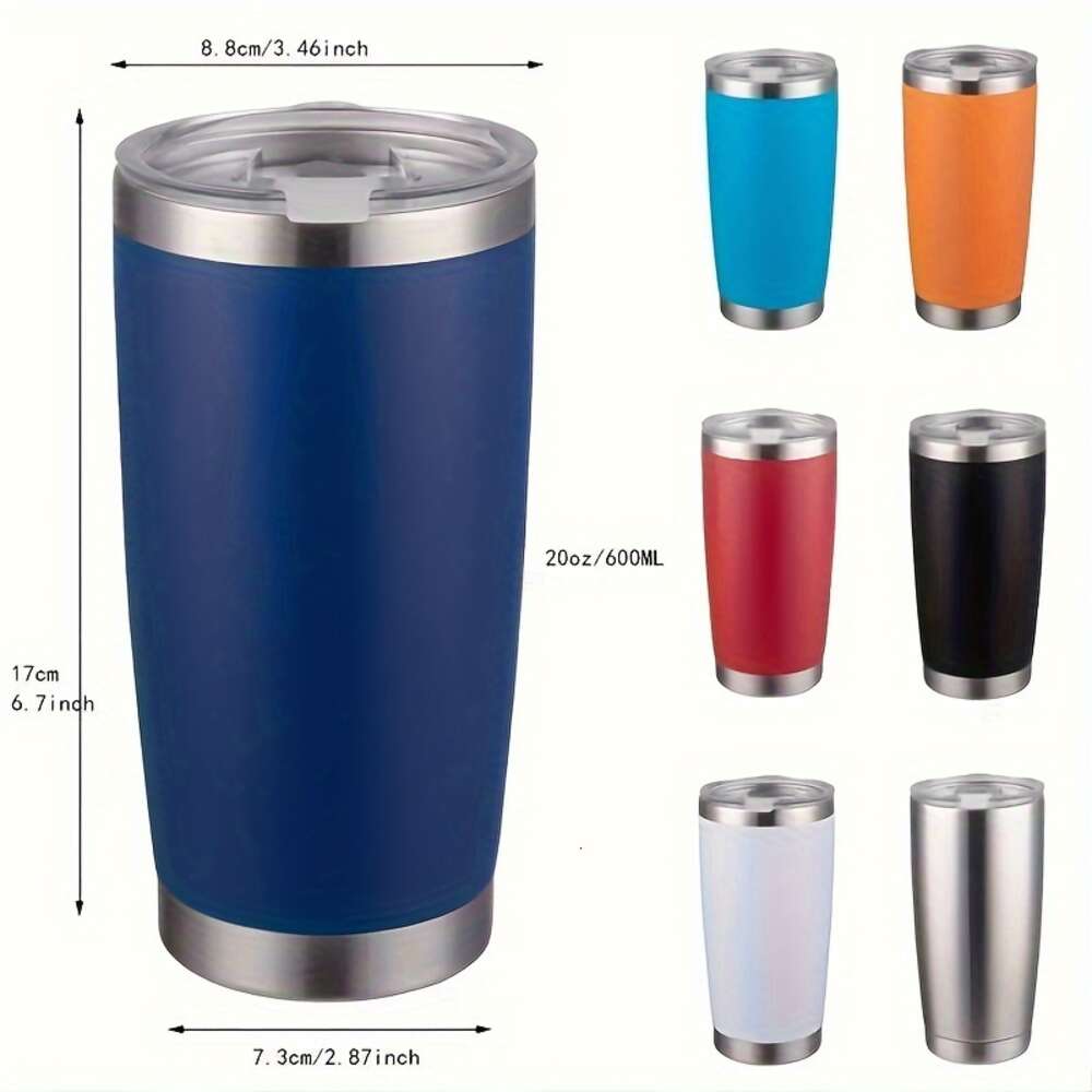 20oz Tumbler with Lid, 304 Stainless Steel Bottle, Insulated Water Cups, Summer Winter Drinkware, Outdoor Travel Accessories, Gifts