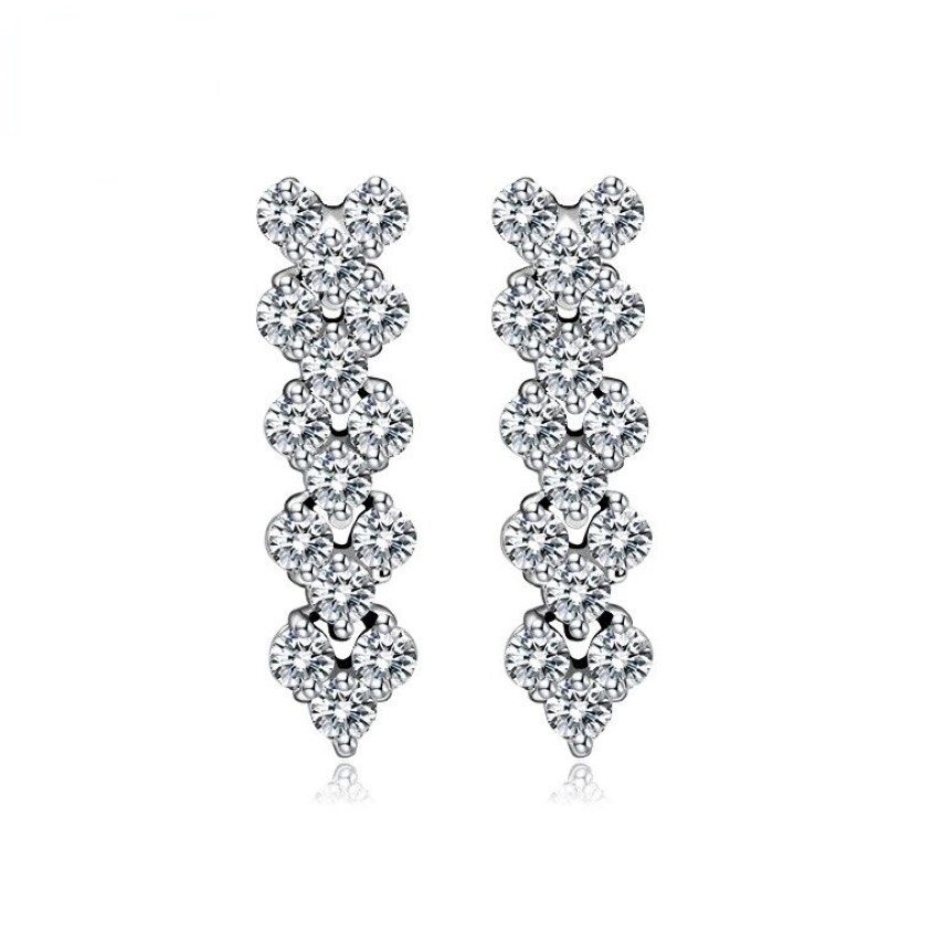 3A Autriche Diamant Stud Luxe Coeur Designer Boucles D'oreilles Brillant Cristal Véritable 925 Sterling Silver Charm Zircon Roman Love Earring269c