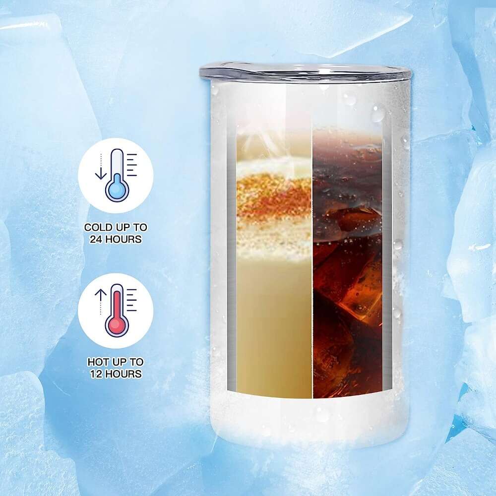 12oz تسامي البهلوان مع الأغطية والقش مزدوج الجدار الفراغ المعزول من الفولاذ المقاوم للصدأ البهلوان نحيف