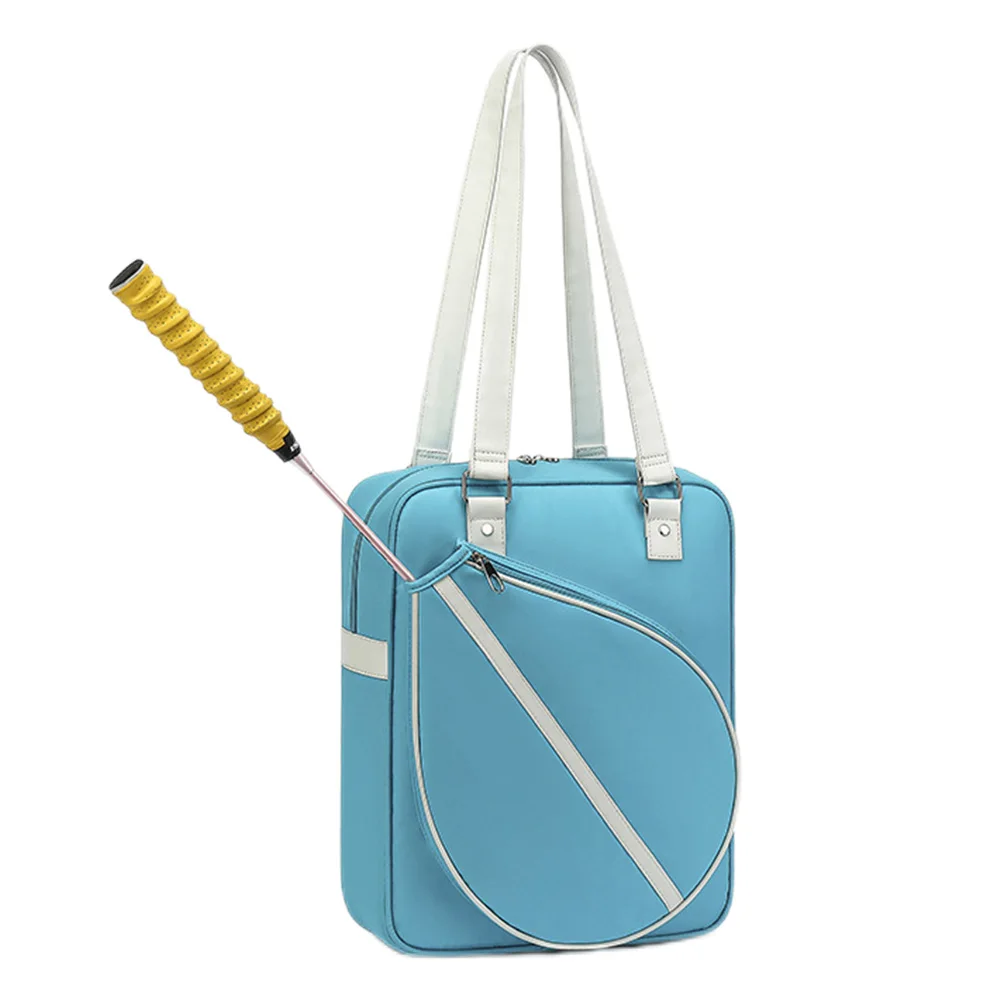 Bolsa portátil para badminton, bolsa de ombro ecológica para tênis, leve, grande, lavável, para itens de passeio de fim de semana