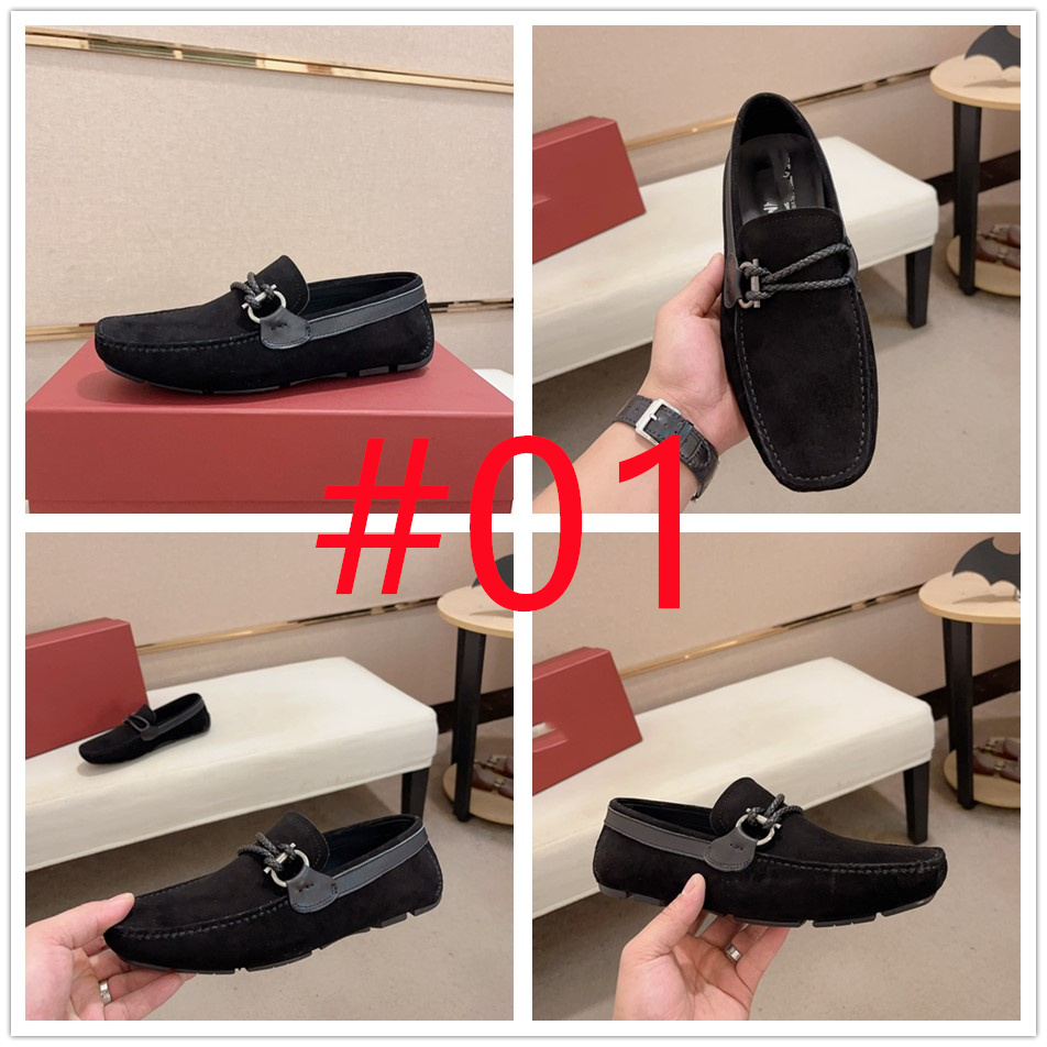 Designers Shoes Mens Fashion Loafers Classic äkta Leather Men Business Office Work Formal Dress Shoes Brand Designer Party Wedding Flat Shoadsize 6.5-11