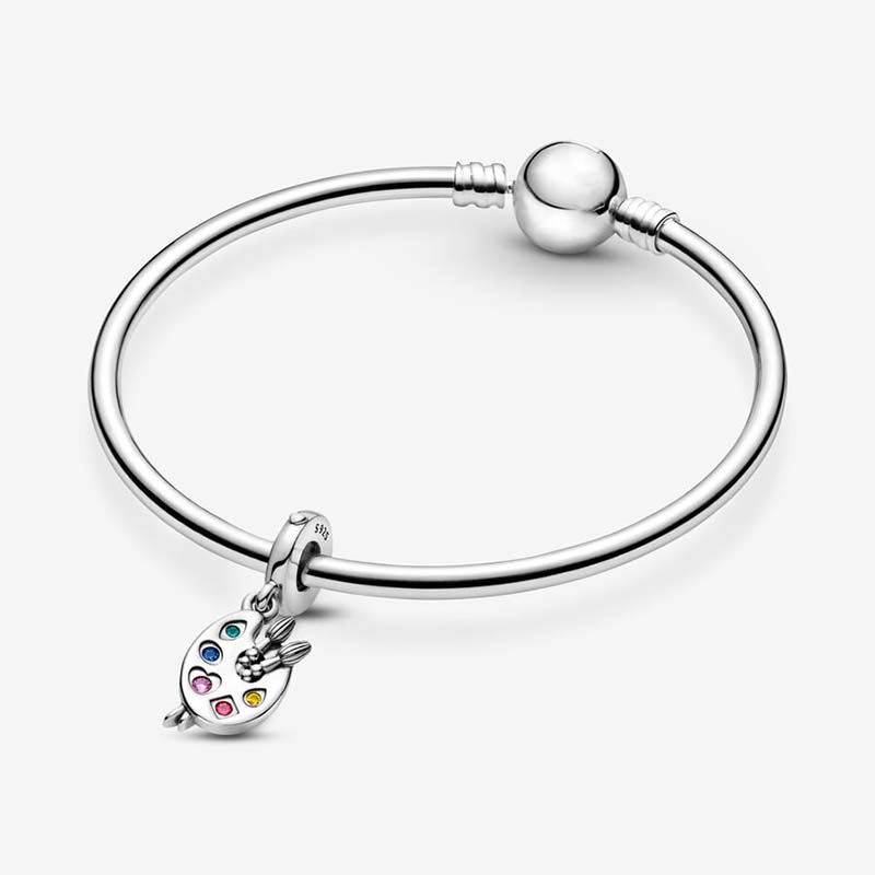 Paleta do artista Dangle Charm Pandoras 925 Sterling Silver Luxury Charm Set Pulseira Fazendo encantos Designer Colar Pingente Caixa Original TOP Quality Wholesale