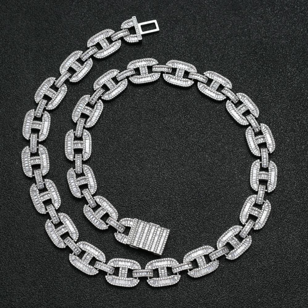 Miami 16mm Big Box Clasp Cuban Link Chain Iced Out Baguette Zircon Necklace Mens Hip Hop Jewelry H JllyBV2878