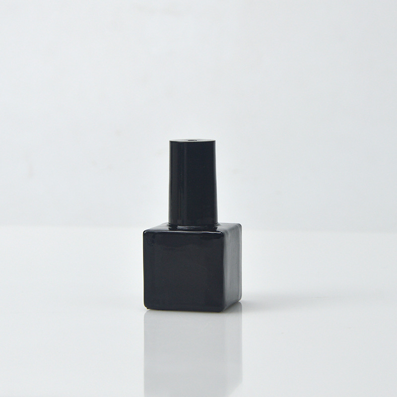 Bouteille de vernis à ongles vide noire de 5ml, avec brosse, récipient en plastique pour la beauté des ongles