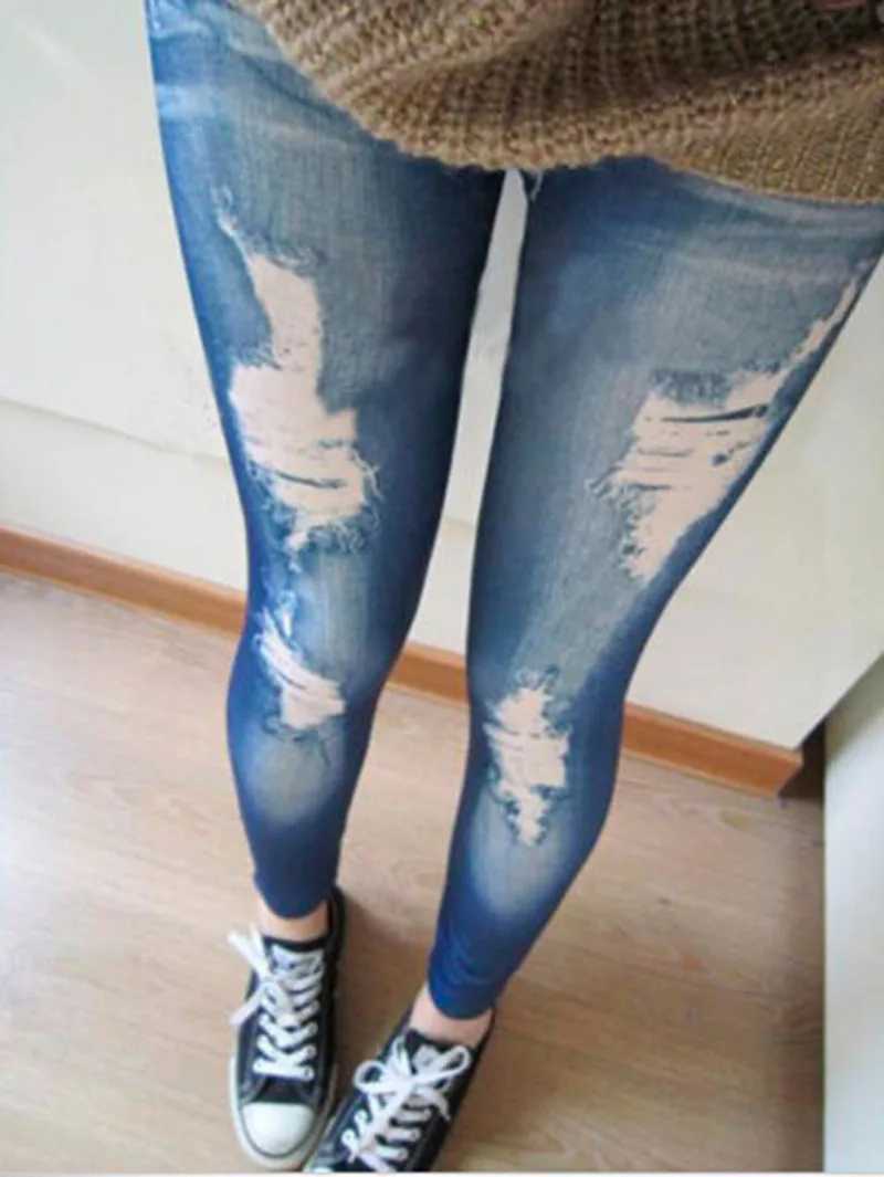 Damenjeans Zerrissene Damenjeans aus Denim, die schlank und schlank aussehen Jackins blau schwarzL2403