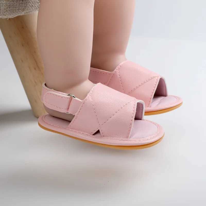 Sandały Letnie dziecięce skóry sandały skórzane dziewczynka dziewczynka buty maluchowe na 1 rok noworodka sandały sandały miękkie dno płaskie buty 240329