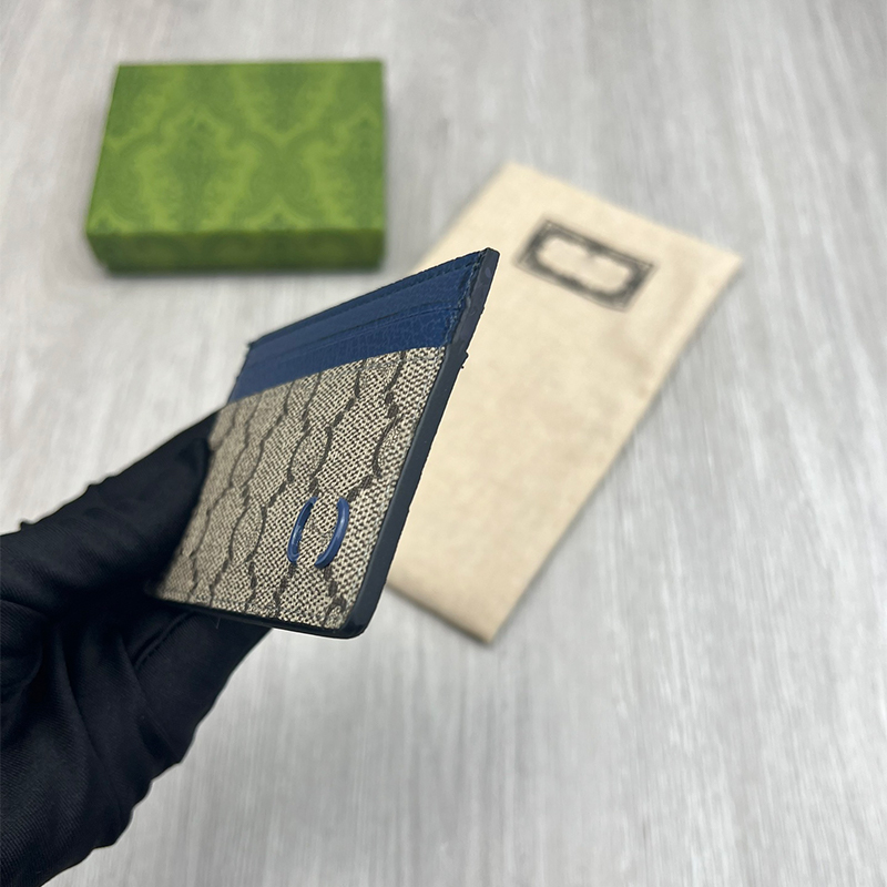 Męski uchwyt na karty projektant portfela torebka na płótnie skóra miękka skórzana mini portfel karty kredytowej Portfel Luksusowe torebki Kluczowa karta podarunkowa z pudełkiem