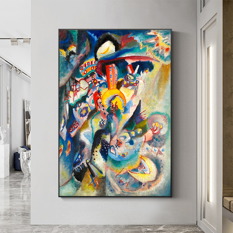 Abstract Graffiti Canvas Painting Hand Painted Wall Art Colorful Abstract Oil Painting On Canvas Blue Wall Art For Living Room Bedroom Home Decor Frameless